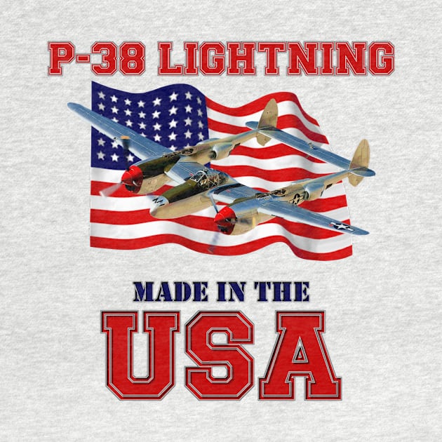 P-38 Lightning Made in the USA by MilMerchant